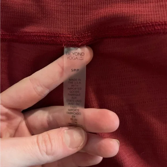 Beyond Yoga Red Ribbed Leggings High-Waisted Leggings - Picture 2 of 4